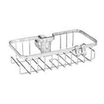 Valet pour barre douche Floresta carré métal/ABS argent brillant