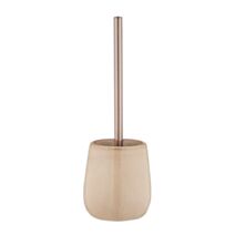 Brosse WC Sirmione céramique beige avec couvercle plastique noir - WENKO