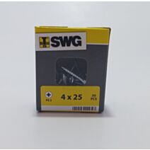 Vis bois et panneaux, tête fraisée, PZ, 4 x 25, filetage total, acier zingué