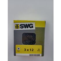 Vis pour charnière, tête fraisée, PZ, 3 x 12, filetage total, acier zingué