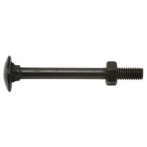 Boulon bois TRCC, M7 x 60, acier zingué noir, DIN 603