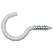 Crochet fil à linge Revêtement plastique blanc acier 48 mm blanc