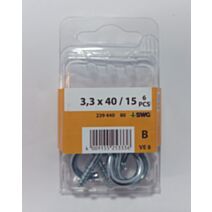 Crochet à visser, 3,3 x 40 / 15, acier zingué