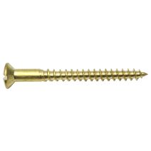 Vis à bois à tête bombée fraisée fendue,4 x 30, laiton, DIN 95