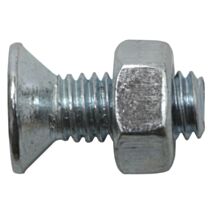 Vis métaux tête fraisée fendue avec écrou acier zingué 3 x 16 mm