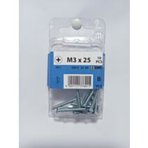 Boulon mécanique, tête fraisée, PH, M3 x 25, acier zingué, DIN 965