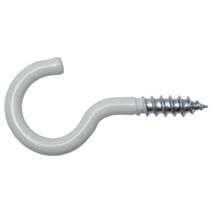 Crochet à visser Revêtement plastique blanc acier 3,1 x 40 mm