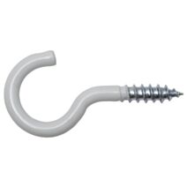 Crochet à visser, 3,3 x 60 / 19, revêtement blanc