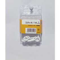Piton à visser, 2,8 x 6 / 16, revêtement plastique blanc
