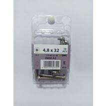 Vis à tôle, tête bombée, PH, 4,8 x 32, acier inoxydable A2, DIN 7981