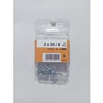 Crochet à visser, 2 x 20 / 8, acier zingué