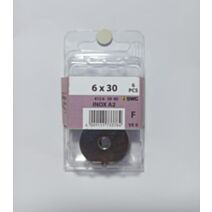 Rondelle carrossier, 6 x 30, acier inoxydable A2