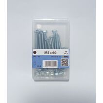 Vis métaux, M5 x 60, classe 8.8, acier zingué, DIN 933