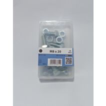 Vis métaux, M8 x 20, classe 8.8, acier zingué, DIN 933