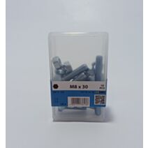 Vis métaux, M8 x 30, classe 8.8, acier zingué, DIN 933