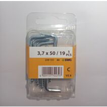 Gond à visser, 3,7 x 50 / 19, acier zingué