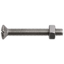Boulon mécanique, tête bombée fraisée fendue, M4 x 30, acier inoxydable A2, DIN 964