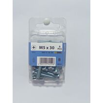 Boulon mécanique, tête bombée, PH, M5 x 30, acier zingué, DIN 7985