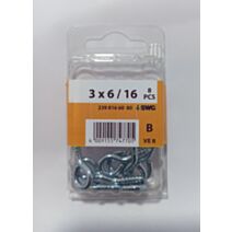 Piton à visser, 3 x 6 / 16, acier zingué