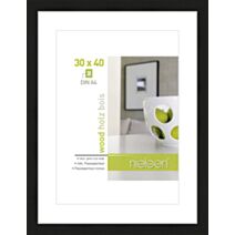 Cadre photo Apollon bois 30x40cm pour photo 21x29,7cm noir - NIELSEN