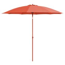 Parasol droit rond Ø2,7m Coloris mât et toile orange - PROLOISIRS