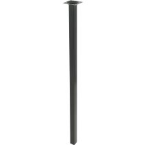 Pied carré métal noir H.700 25x25 mm - EVOLUDIS