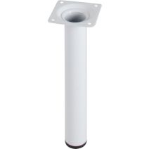 Pied cylindrique métal blanc H.200 Ø30 mm - EVOLUDIS