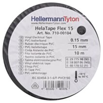 Ruban adhésif Isolant PVC HelaTape Flex 15 Noir 15x1 -HELLERMANNTYTON