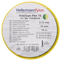 Ruban adhésif Isolant PVC HelaTape Flex 15 Vert/Jaune 15x1 -HELLERMANNTYTON