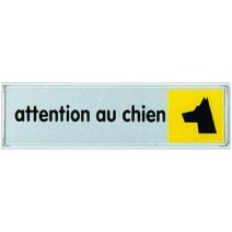 Plaquette 170x45 mm plexi couleur "attention au chien" - NOVAP
