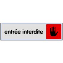 plaquette 170x45 mm plexi couleur entrée interdite - NOVAP