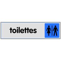 Plaquette 170x45 mm plexi couleur "toilettes hommes/femmes" - NOVAP