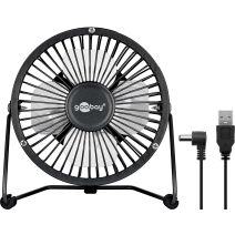Mini ventilateur USB Ø10cm 1 vitesse 2,5W noir