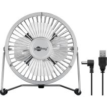 Mini ventilateur USB Ø10cm 1 vitesse 2,5W silver
