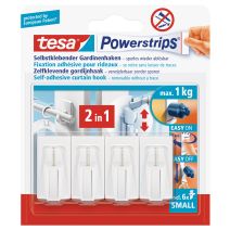 4 fixations pour rideaux + 6 mini powerstrips