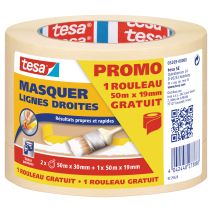 Lot de 2 rouleaux masquage 50mx30mm crème