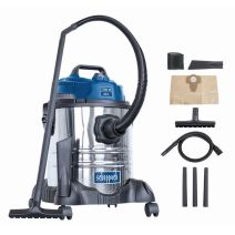 Aspirateur eau et poussière ASP20-ES 20L inox 18kPa 1200W - SCHEPPACH