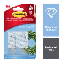 2 crochets oval transparents enlevables Moyen modèle - 3M 