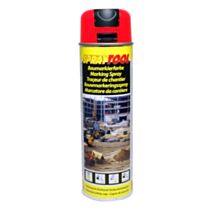 Bombe de peinture traceur de chantier rouge fluo 500 mL
