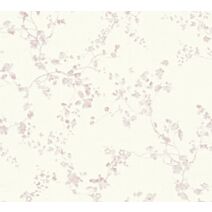 Papier Peint Vinyl Expansé Intissé Printemps Rose Blanc 10,05x0,53m 5,3m² - AS CREATION
