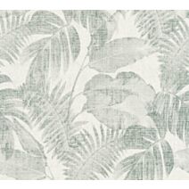 Papier Peint Vinyl Expansé Intissé Palmes Cosy Vert Blanc 5,3m² - AS CREATION