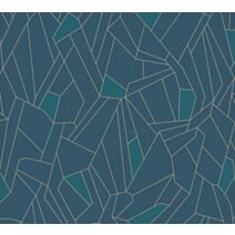 Papier peint vinyl intissé mosaïque art déco bleu - AS CREATION