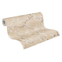 Papier peint vinyle intissé Cerisier fond beige 10,05x0,53m - AS CREATION