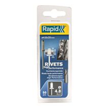 50 rivets hautes performances alu Ø4,8 x 25 mm + foret - RAPID