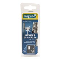 Rivets automobile couleur acier Ø 4,8 x 12 mm