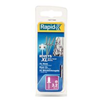 50 rivets XL alu Ø3,2 x 8mm + foret - RAPID