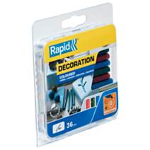 Colle Pailletée rouge/bleu/vert 90 mm, 36 bâtons - RAPID