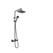 Colonne de douche EcoSmart 9L/min + mitigeur thermostatique noir mat Vernis Shape 230 - HANSGROHE