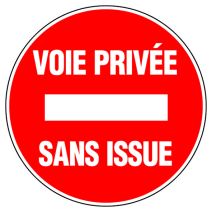 Disque diamètre 300 mm rigide "voie privée sans issue" - NOVAP
