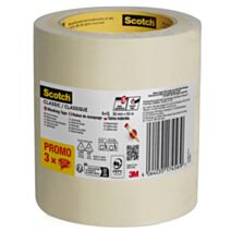 Adhésif de masquage 36mmx50m lot de 3 rouleaux - 3M SCOTCH